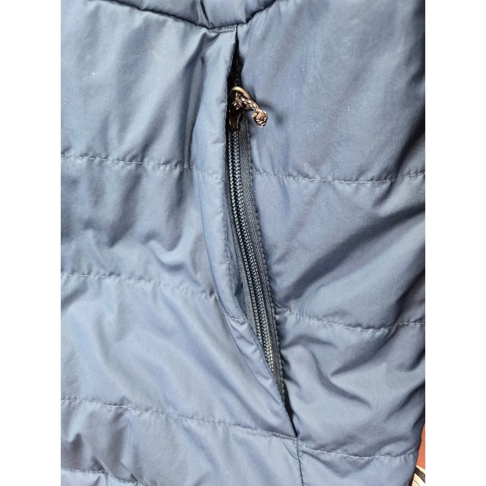 The North Face Mens Blue Quilted Puffer Jacket Full Zip Insulated Coat Medium